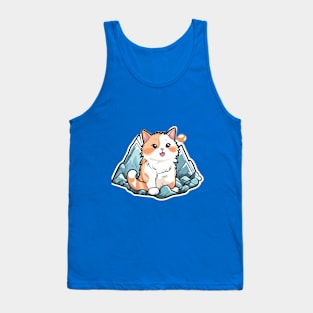 Orange Cat Mountain View Art Tank Top